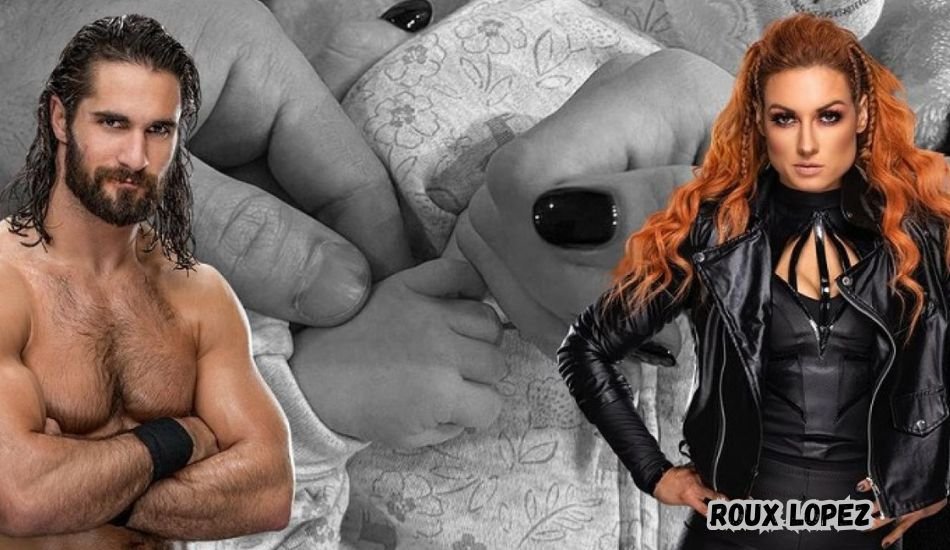 Roux Lopez smiling with parents Becky Lynch and Seth Rollins