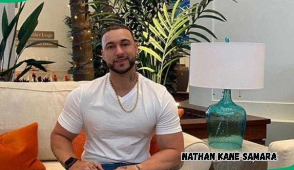 Nathan Kane Samara rapping on stage.